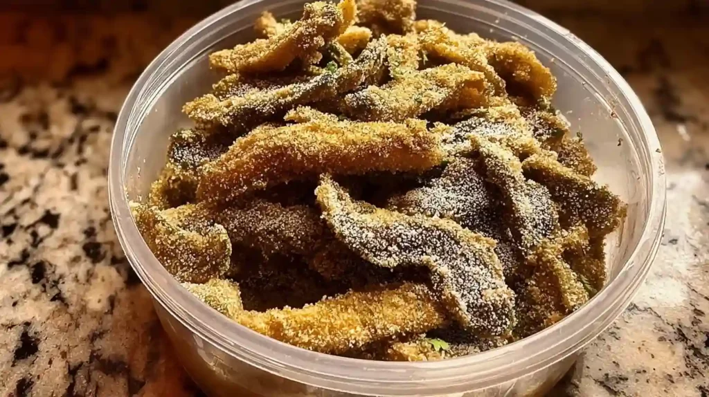 Morel mushrooms coated with crushed saltine crackers for crispy breading.