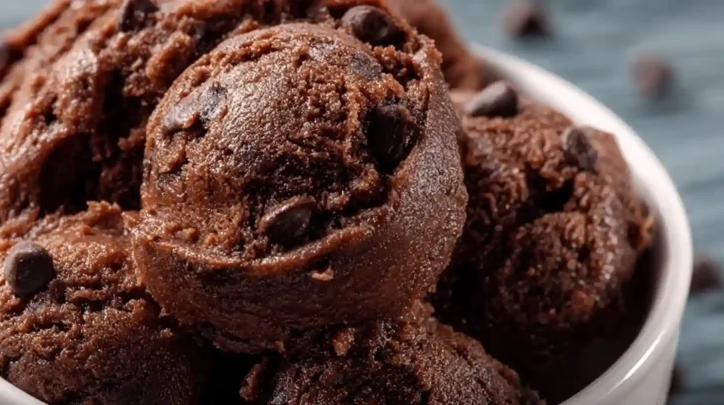 Edible Cookie Dough for One rich double chocolate flavor with chocolate chips