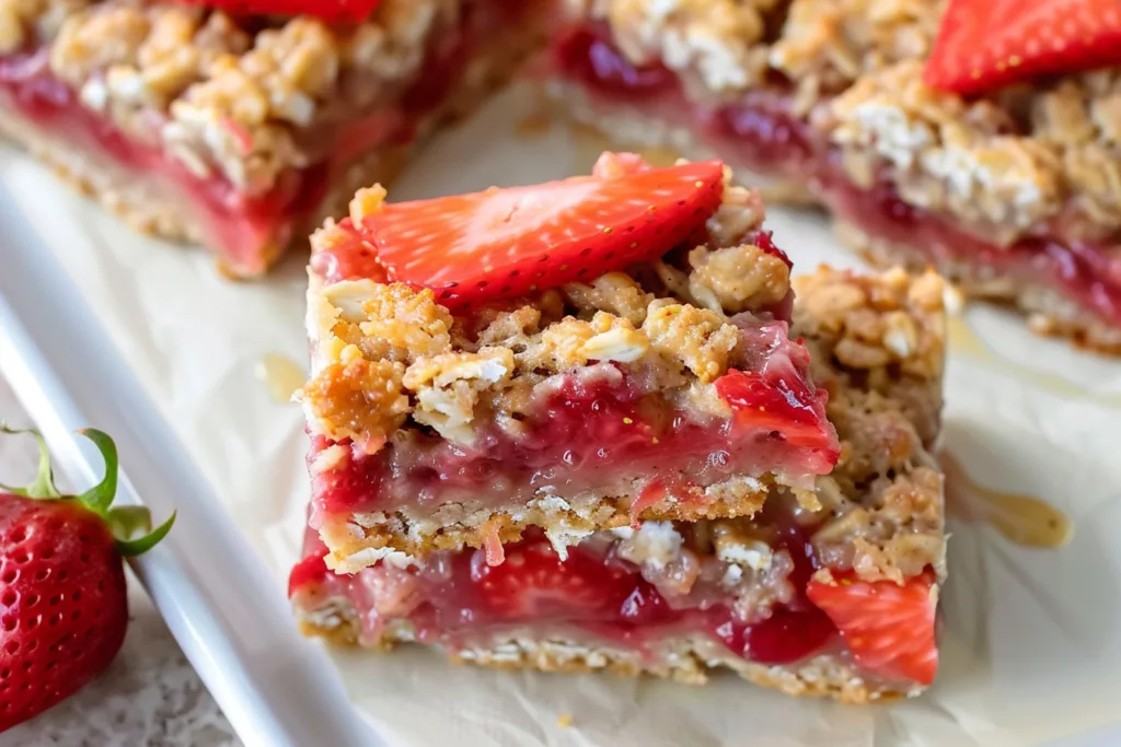 Strawberry Oatmeal Bars: A Fresh Baked Healthy Dessert
