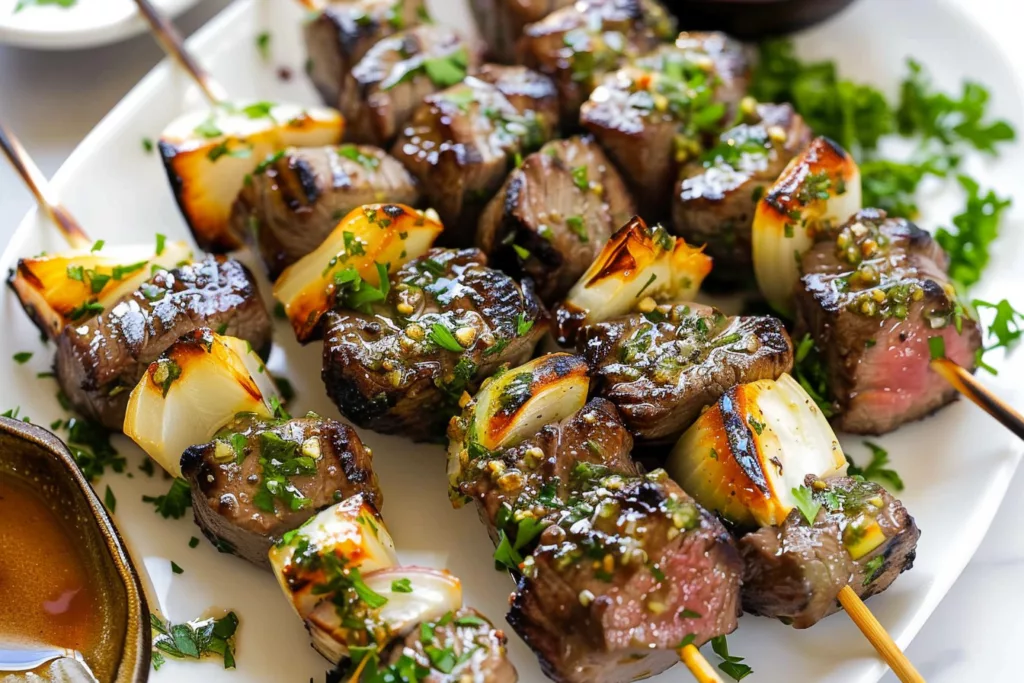 Steak Kabobs with Garlic Butter: A Juicy Grilled Delight