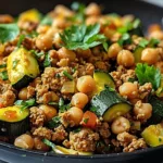 Ground Turkey Zucchini Chickpea Skillet: Easy Healthy Dinner